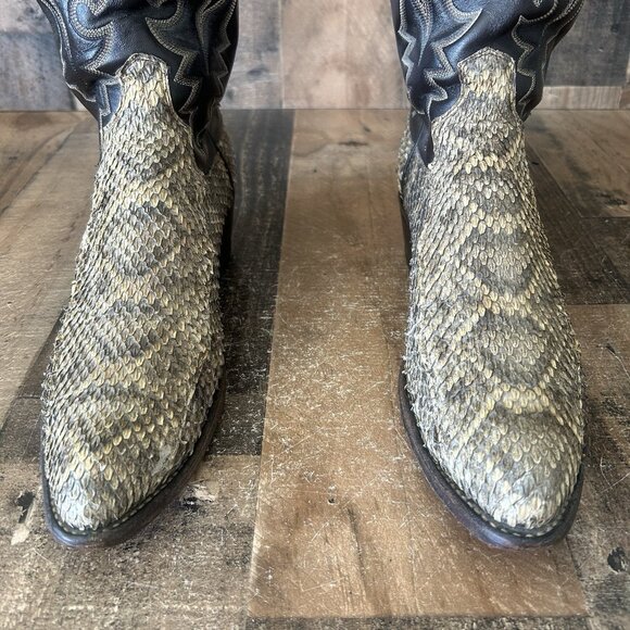 Dan Post Vintage Snakeskin Western Cowboy Boots Mens 10.5 D - Picture 2 of 12